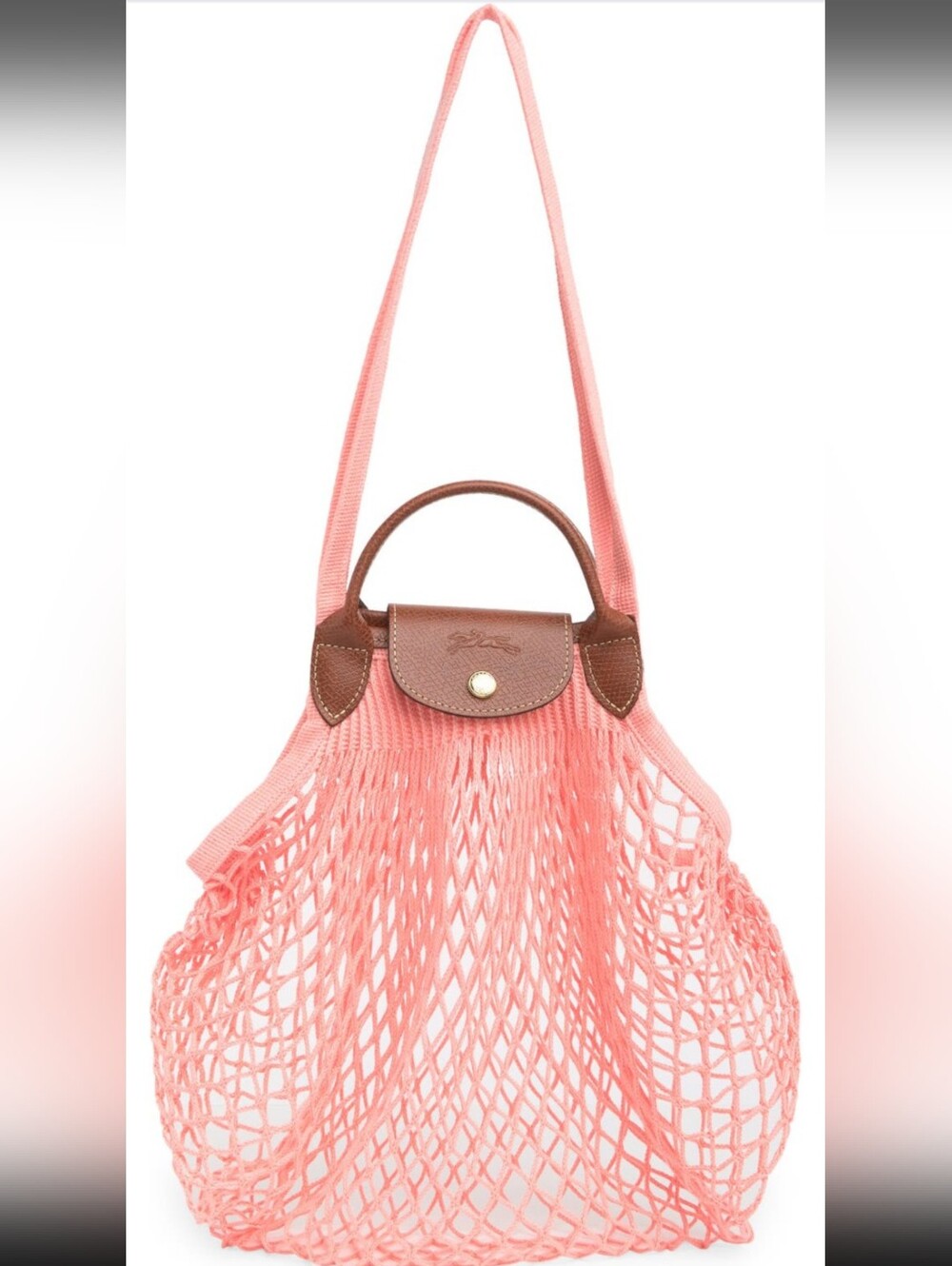 Longchamp Le Pliage Filet Knit Bag in Blush